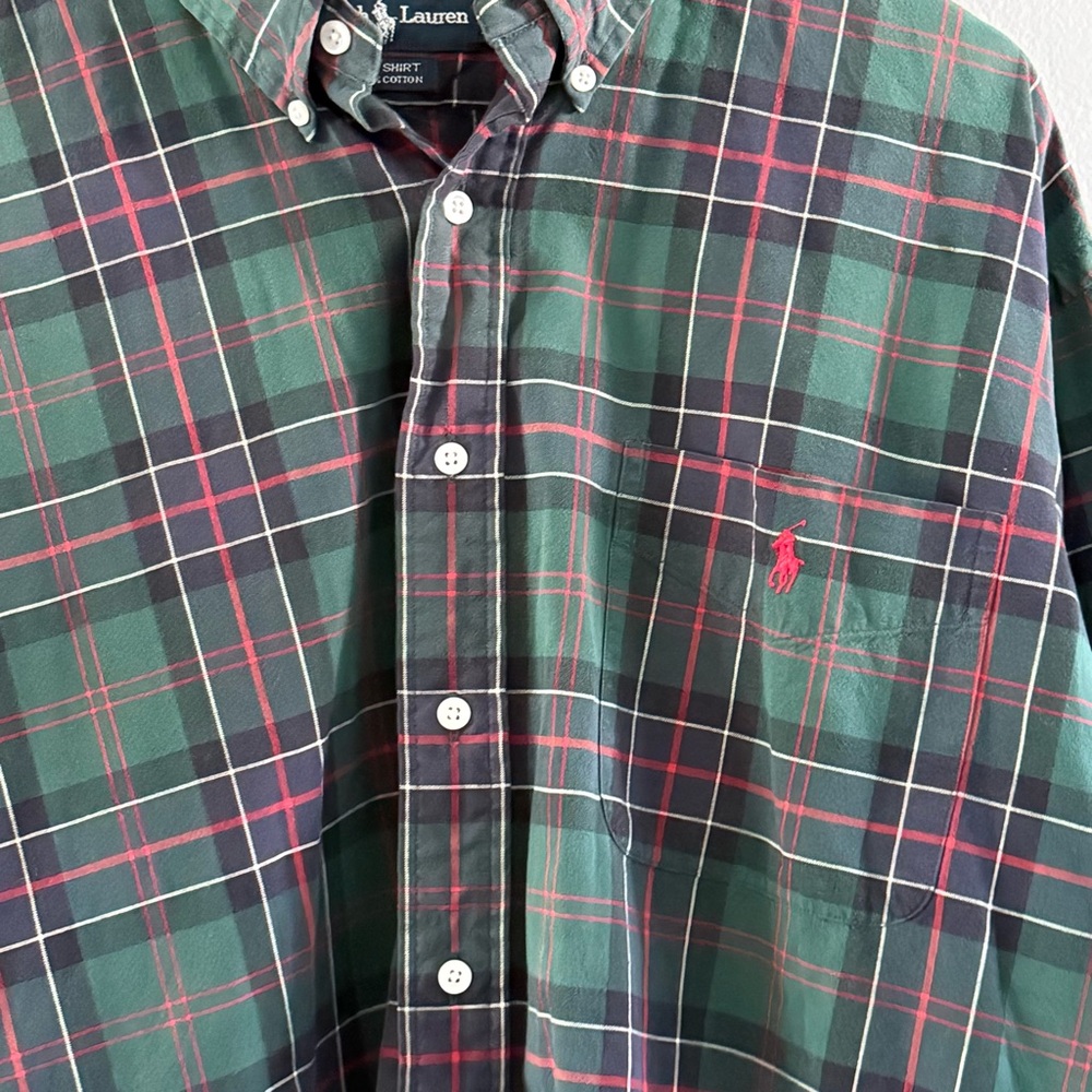 Vintage 90’s Polo Ralph Lauren Plaid Button Up Longsleeve Shirt - Picture 4 of 6